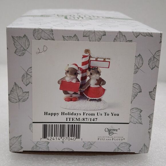 SIGNED by DEAN GRIFF 2003 Charming Tails HAPPY HOLIDAYS FROM US TO YOU Figurine‎ - Picture 1 of 4